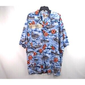 Vintage 90s Kalaheo Hawaiian Shirt Men's 3XL Pearl Harbor WWII Navy Made in USA